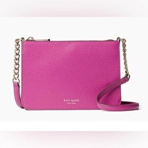 Kate Spade Eva Crossbody genuine leather handbag - gold chain - baja purple